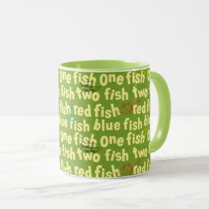 Dr. Seuss One Fish Two Fish Typography Pattern Mug
