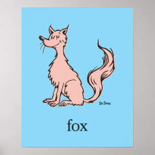 Dr. Seuss   Pink Fox Poster