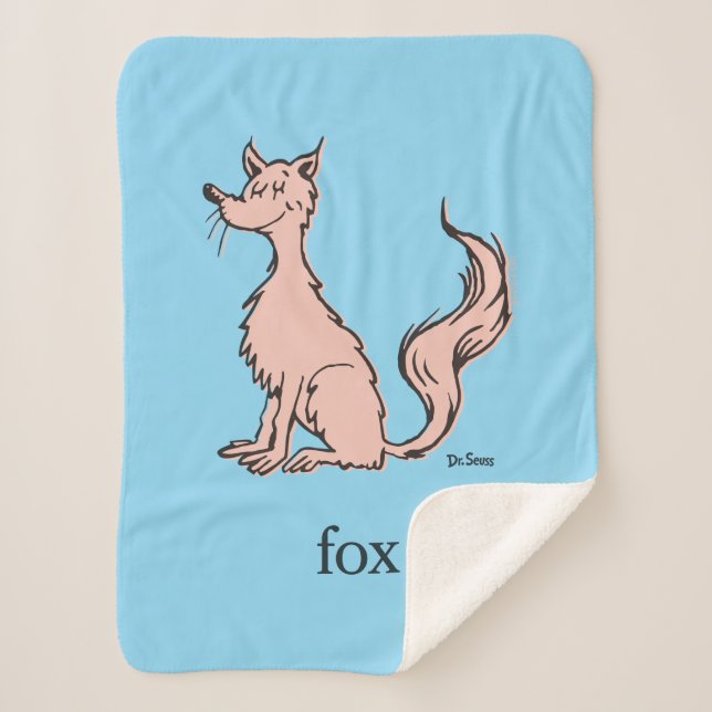 Dr. Seuss | Pink Fox Sherpa Blanket (Front)