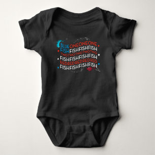 Dr. Seuss   Red Fish Blue Fish US Flag Graphic Baby Bodysuit