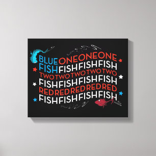 Dr. Seuss   Red Fish Blue Fish US Flag Graphic Canvas Print