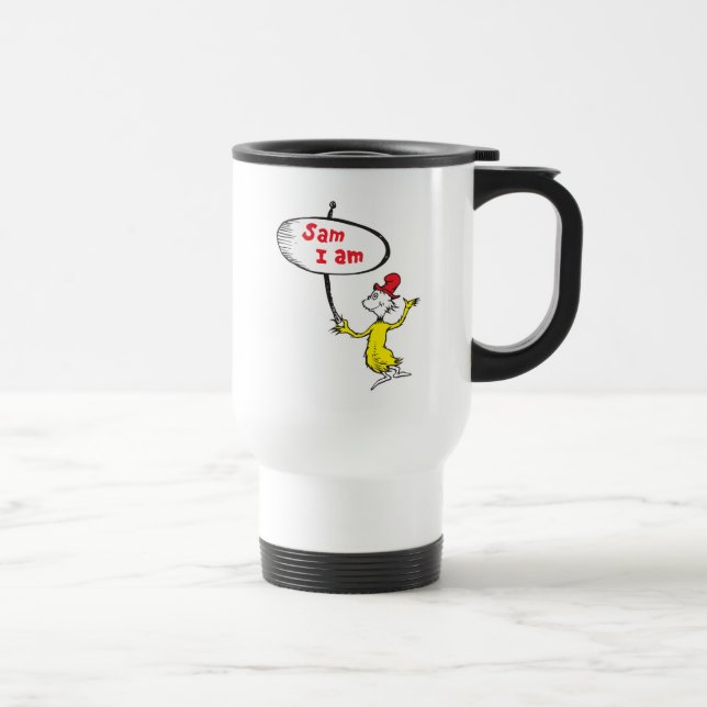 Dr. Seuss | Sam-I-Am Holding Sign Travel Mug (Right)