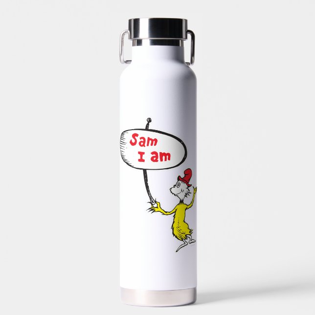 Dr. Seuss | Sam-I-Am Holding Sign Water Bottle (Front)