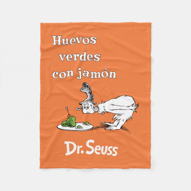 Dr. Seuss Spanish Green Eggs and Ham Fleece Blanket (Front)