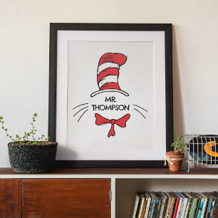Dr. Seuss   The Cat in the Hat Custom Teacher Name Poster