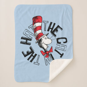 Dr. Seuss   The Cat in the Hat Round Art Sherpa Blanket