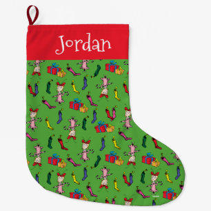 Dr Seuss   The Grinch   Cindy Lou Who Pattern Large Christmas Stocking