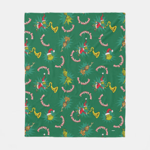 Dr Seuss   The Grinch   Merry Grinchmas Pattern Fleece Blanket