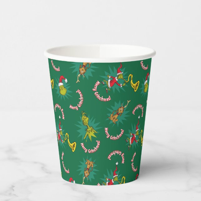 Dr. Seuss | The Grinch | Merry Grinchmas Pattern Paper Cups (Left)