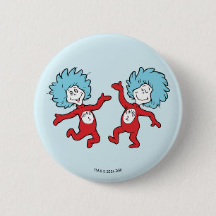 Dr. Seuss Thing 1 and Thing 2 Character 6 Cm Round Badge