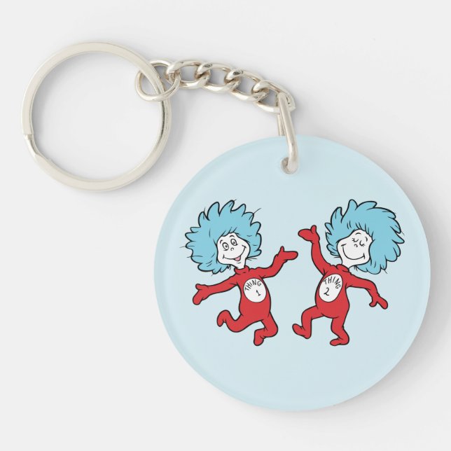Dr. Seuss Thing 1 and Thing 2 Character Key Ring (Front)