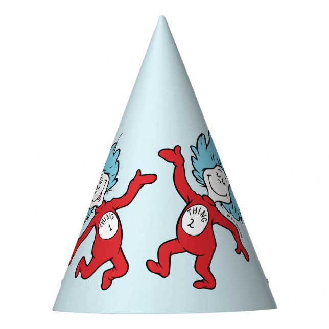Dr. Seuss Thing 1 and Thing 2 Character Party Hat (Front)