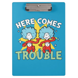 Dr. Seuss Thing One Thing Two Here Comes Trouble Clipboard