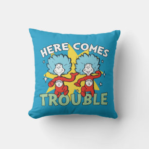 Dr. Seuss Thing One Thing Two Here Comes Trouble Cushion