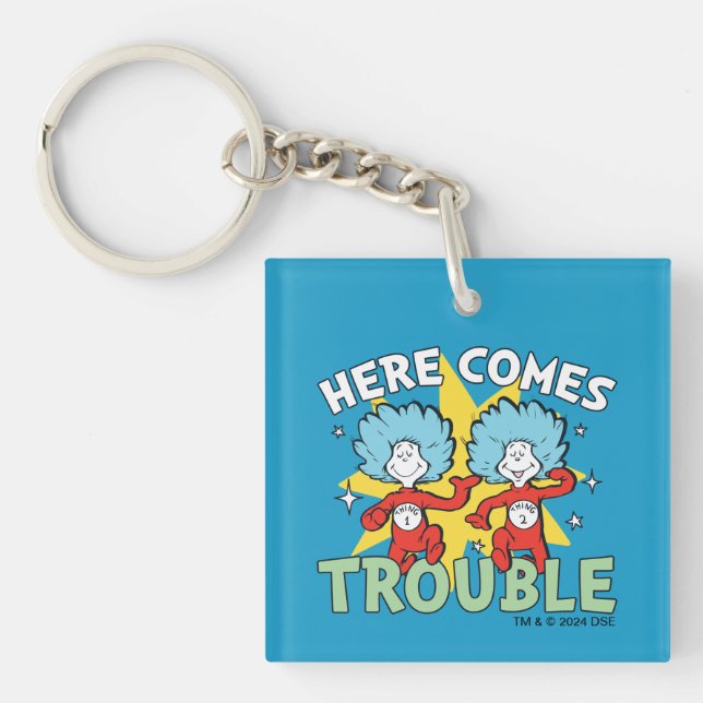 Dr. Seuss | Thing One Thing Two Here Comes Trouble Key Ring (Front)