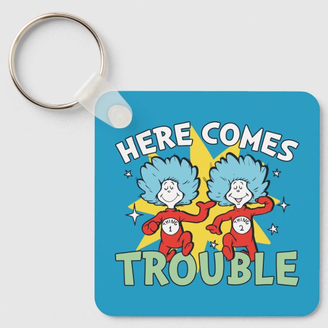 Dr. Seuss | Thing One Thing Two Here Comes Trouble Key Ring (Front)
