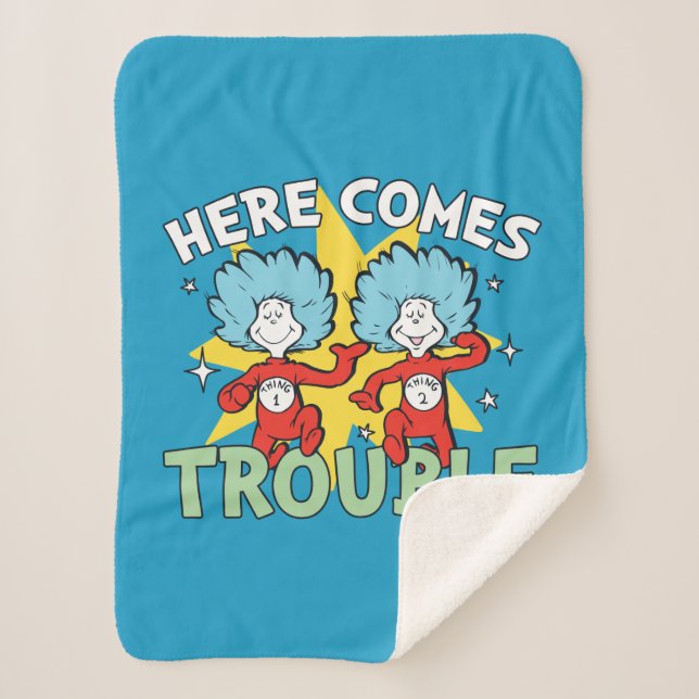 Dr. Seuss | Thing One Thing Two Here Comes Trouble Sherpa Blanket (Front)