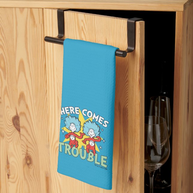 Dr. Seuss | Thing One Thing Two Here Comes Trouble Tea Towel (Thirds Fold)