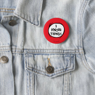 Dr. Seuss   Thing One Thing Two - I Know Things 6 Cm Round Badge