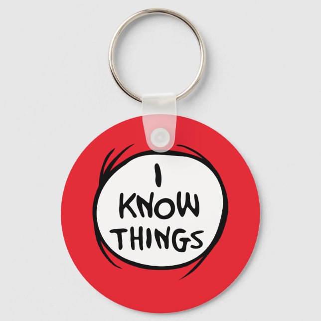 Dr. Seuss | Thing One Thing Two - I Know Things Key Ring (Front)