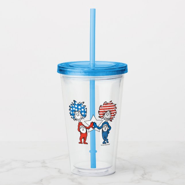 Dr. Seuss | Thing One Thing Two Patriotic Graphic Acrylic Tumbler (Front)