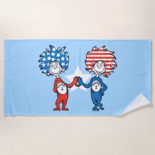Dr. Seuss Thing One Thing Two Patriotic Graphic Beach Towel