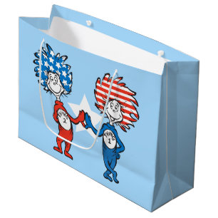 Dr. Seuss   Thing One Thing Two Patriotic Graphic Large Gift Bag