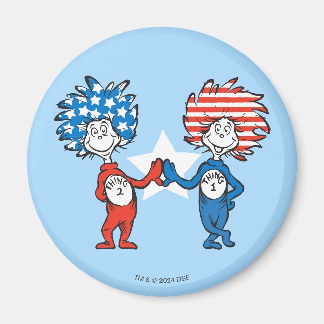 Dr. Seuss | Thing One Thing Two Patriotic Graphic Magnet (Front)