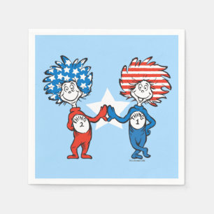 Dr. Seuss   Thing One Thing Two Patriotic Graphic Napkin