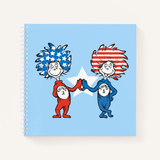 Dr. Seuss | Thing One Thing Two Patriotic Graphic Notebook (Front)