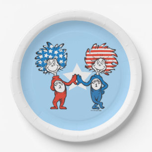 Dr. Seuss   Thing One Thing Two Patriotic Graphic Paper Plate