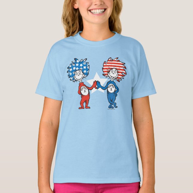 Dr. Seuss | Thing One Thing Two Patriotic Graphic T-Shirt (Front)