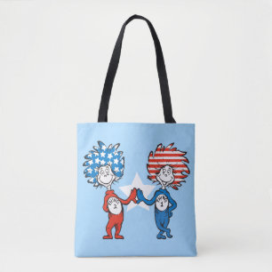 Dr. Seuss   Thing One Thing Two Patriotic Graphic Tote Bag