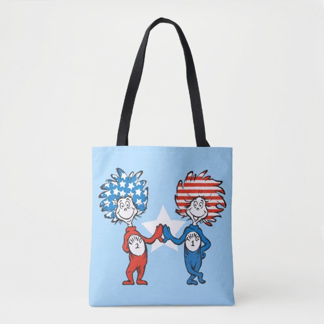 Dr. Seuss | Thing One Thing Two Patriotic Graphic Tote Bag (Front)