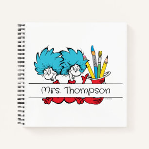 Dr. Seuss Thing One Thing Two Teacher Name Notebook