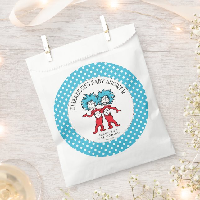 Dr. Seuss Thing One Thing Two | Twins Baby Shower Favour Bags (Clipped)