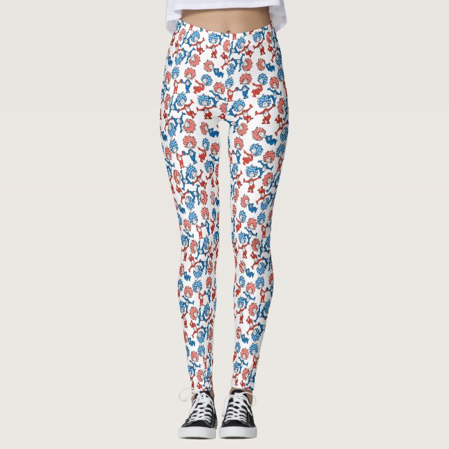 Dr. Seuss | Thing One Thing Two US Flag Pattern Leggings (Front)