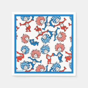Dr. Seuss   Thing One Thing Two US Flag Pattern Napkin