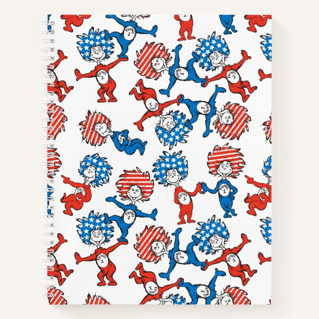 Dr. Seuss | Thing One Thing Two US Flag Pattern Notebook (Front)