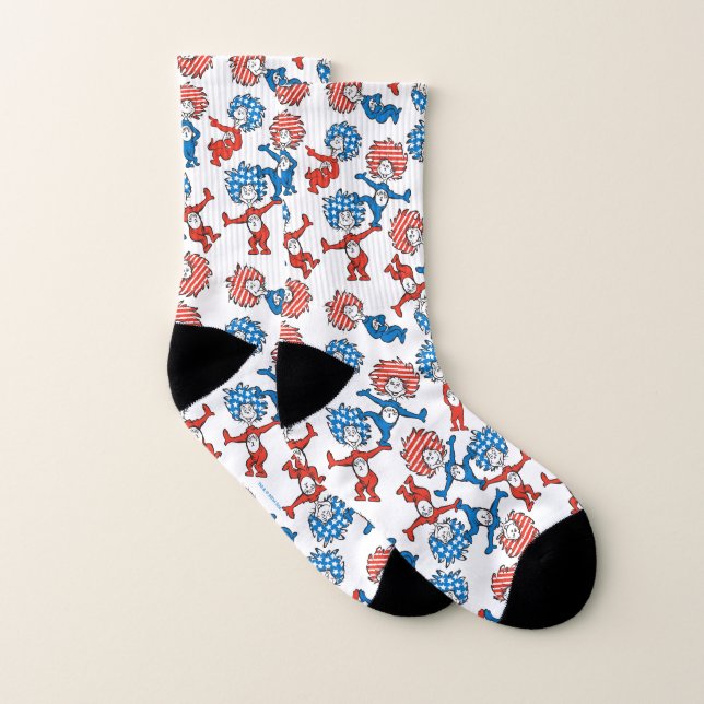 Dr. Seuss | Thing One Thing Two US Flag Pattern Socks (Pair)
