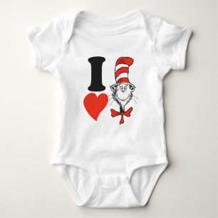 Dr. Seuss Valentine I Heart the Cat in the Hat 2 Baby Bodysuit