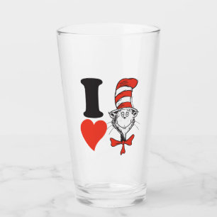 Dr. Seuss Valentine I Heart The Cat in the Hat Glass