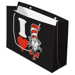Dr. Seuss Valentine I Heart the Cat in the Hat Large Gift Bag