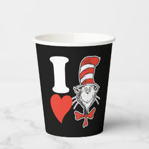 Dr. Seuss Valentine I Heart The Cat in the Hat Paper Cups