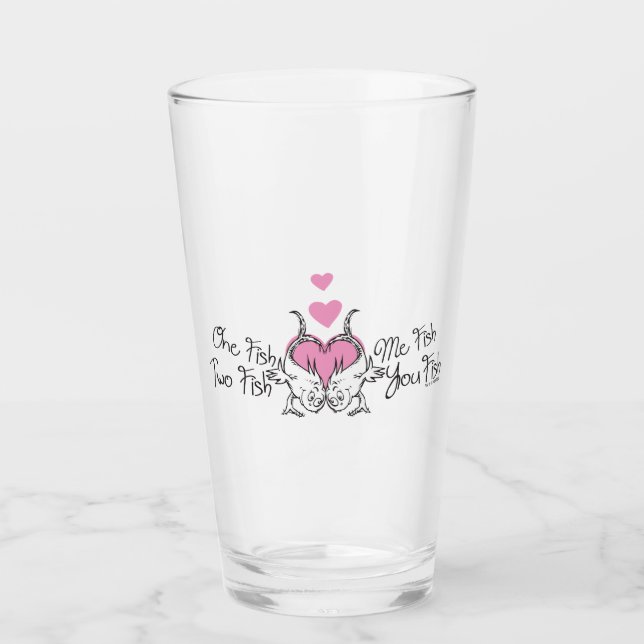 Dr. Seuss Valentine | One Fish Two Fish Glass (Front)