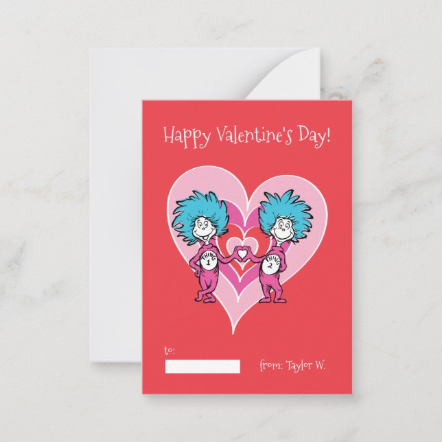 Dr. Seuss Valentine | Thing 1 Thing 2 Card (Front)