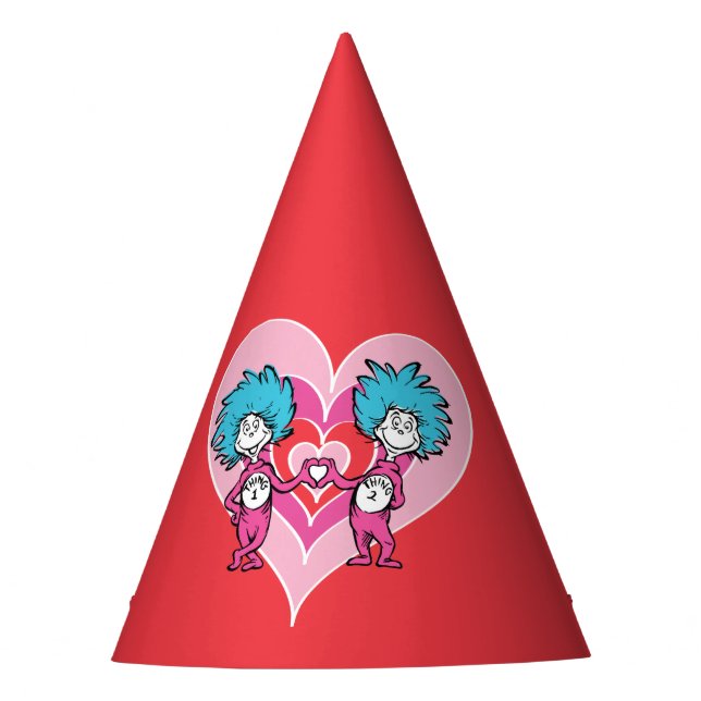 Dr. Seuss Valentine | Thing 1 Thing 2 Party Hat (Front)
