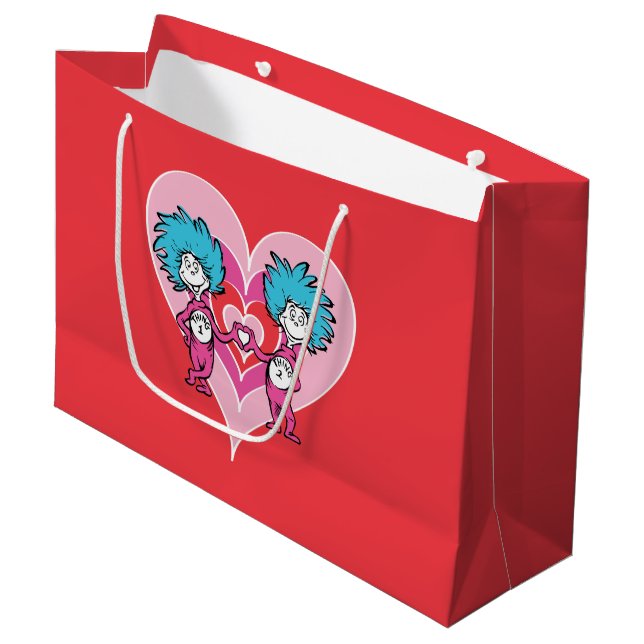 Dr. Seuss Valentine | Thing One Thing Two Large Gift Bag (Front Angled)