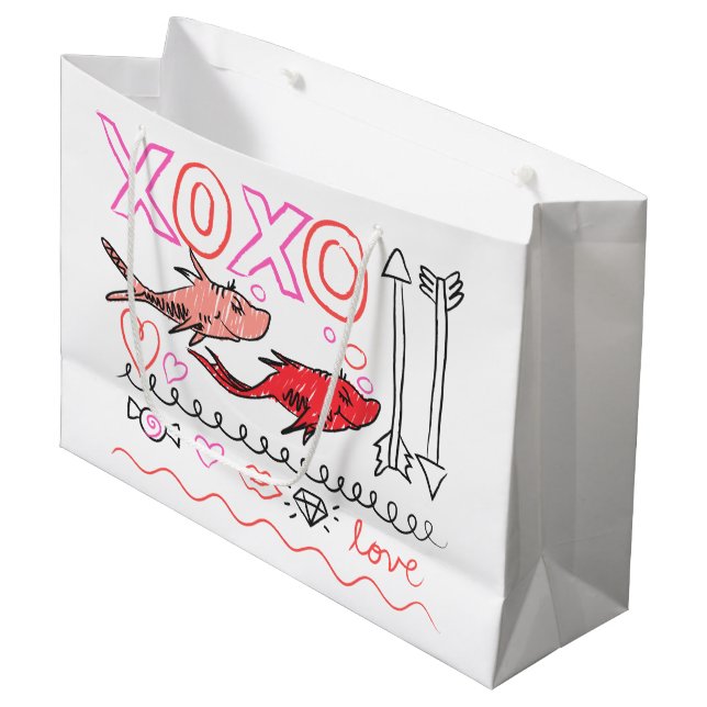 Dr. Seuss Valentine | XOXO Large Gift Bag (Front Angled)
