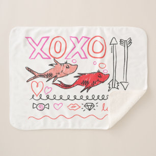 Dr. Seuss Valentine   XOXO Sherpa Blanket